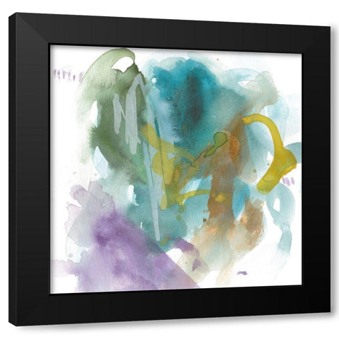 Turquoise Bay II Black Modern Wood Framed Art Print with Double Matting by Wang, Melissa