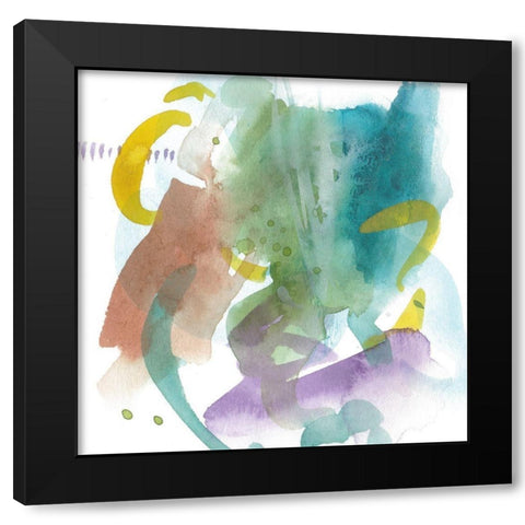 Turquoise Bay IV Black Modern Wood Framed Art Print with Double Matting by Wang, Melissa