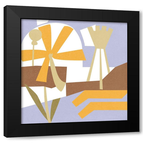 Lavenderland Pinwheel III Black Modern Wood Framed Art Print with Double Matting by Wang, Melissa