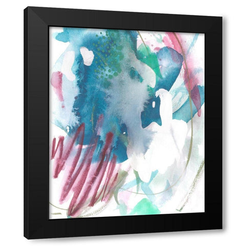 Magenta Wave Form II Black Modern Wood Framed Art Print by Wang, Melissa