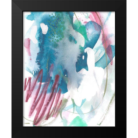 Magenta Wave Form II Black Modern Wood Framed Art Print by Wang, Melissa