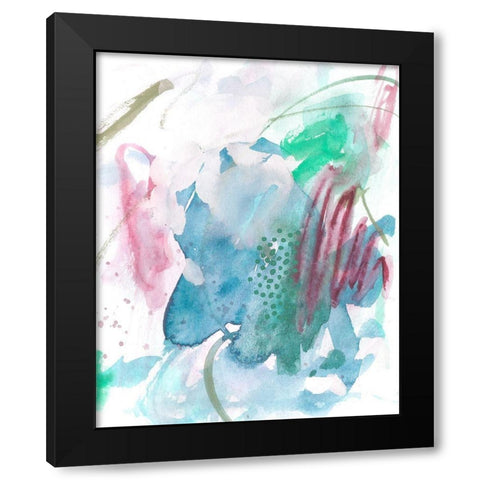 Magenta Wave Form III Black Modern Wood Framed Art Print with Double Matting by Wang, Melissa