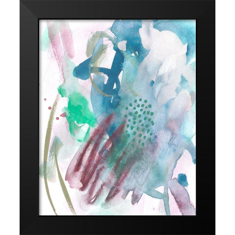 Magenta Wave Form IV Black Modern Wood Framed Art Print by Wang, Melissa