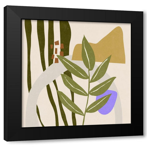 Far Away Place I Black Modern Wood Framed Art Print with Double Matting by Wang, Melissa