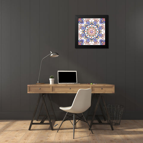 Mandala Meditation II Black Modern Wood Framed Art Print by Wang, Melissa