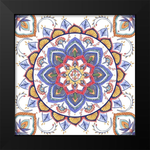 Mandala Meditation III Black Modern Wood Framed Art Print by Wang, Melissa