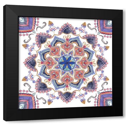 Mandala Meditation IV Black Modern Wood Framed Art Print with Double Matting by Wang, Melissa