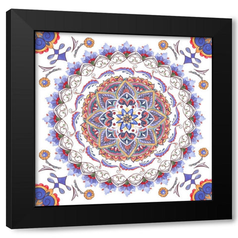 Mandala Meditation V Black Modern Wood Framed Art Print with Double Matting by Wang, Melissa