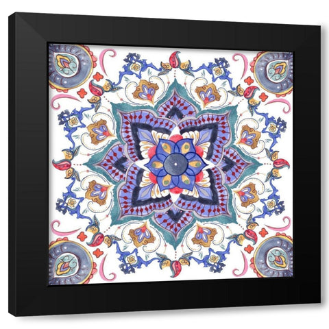 Mandala Meditation VI Black Modern Wood Framed Art Print with Double Matting by Wang, Melissa