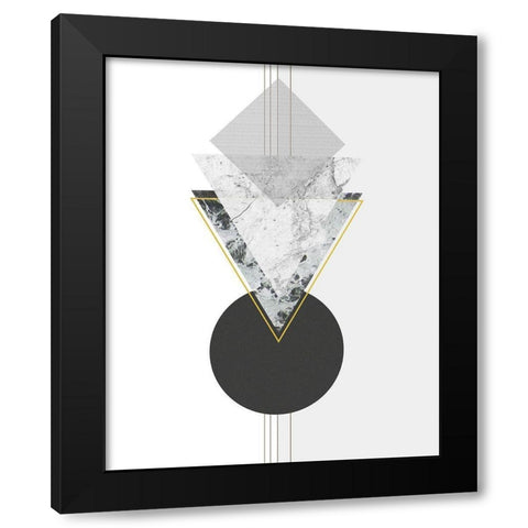 Marbled Deco I Black Modern Wood Framed Art Print with Double Matting by Balbuena, Sabrina