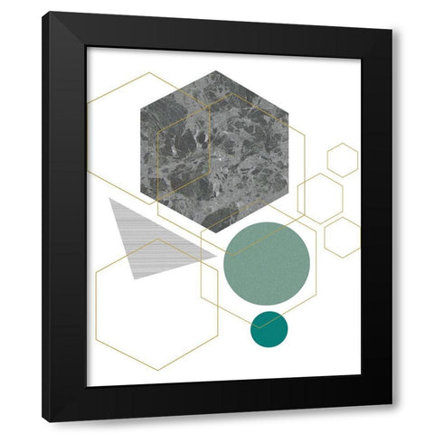 Marbled Deco II Black Modern Wood Framed Art Print by Balbuena, Sabrina