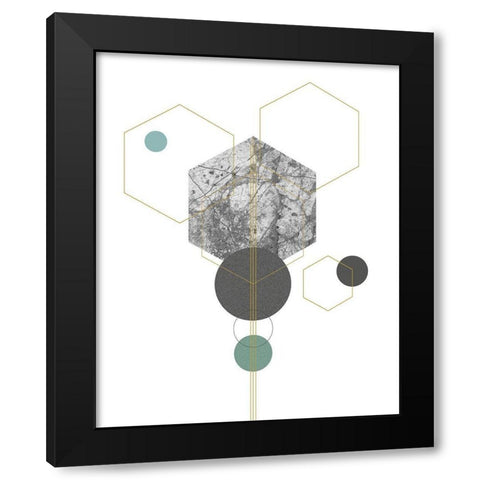 Marbled Deco IV Black Modern Wood Framed Art Print by Balbuena, Sabrina