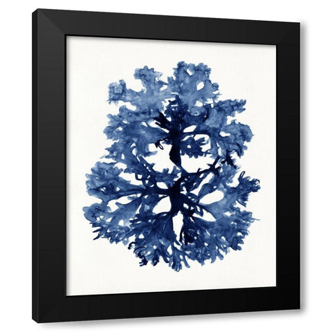 Indigo Ocean I Black Modern Wood Framed Art Print with Double Matting by Stellar Design Studio