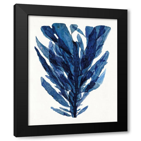 Indigo Ocean II Black Modern Wood Framed Art Print with Double Matting by Stellar Design Studio