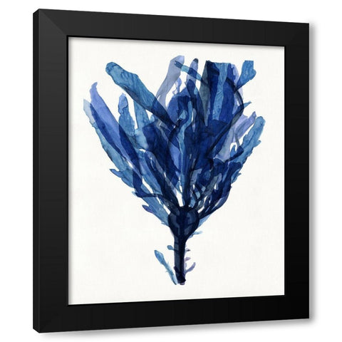 Indigo Ocean IV Black Modern Wood Framed Art Print with Double Matting by Stellar Design Studio