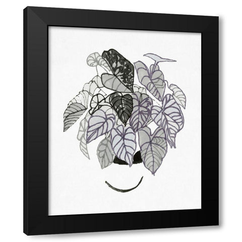 BandW Indoor Plant I Black Modern Wood Framed Art Print with Double Matting by Stellar Design Studio