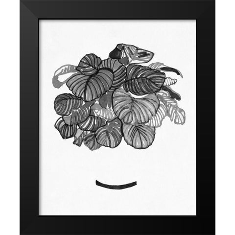 BandW Indoor Plant II Black Modern Wood Framed Art Print by Stellar Design Studio