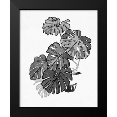 BandW Indoor Plant III Black Modern Wood Framed Art Print by Stellar Design Studio