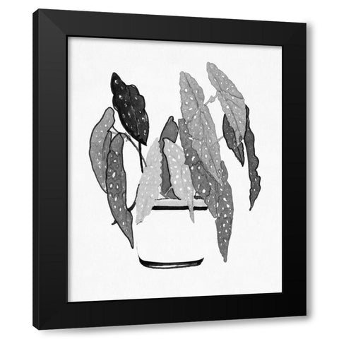 BandW Indoor Plant V Black Modern Wood Framed Art Print with Double Matting by Stellar Design Studio