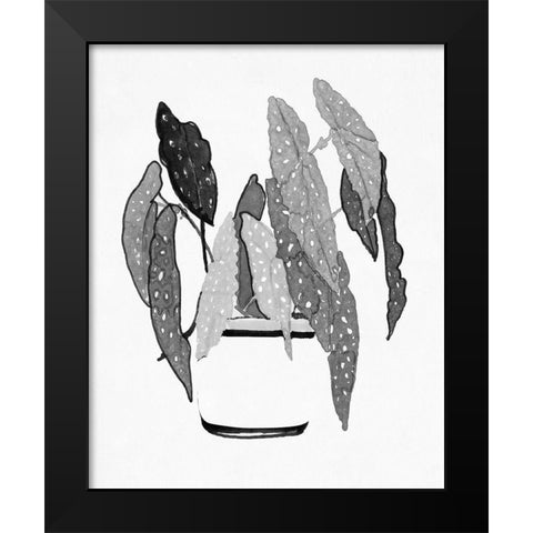 BandW Indoor Plant V Black Modern Wood Framed Art Print by Stellar Design Studio