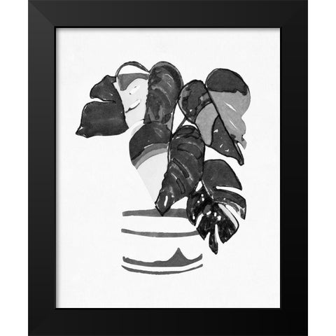 BandW Indoor Plant VI Black Modern Wood Framed Art Print by Stellar Design Studio