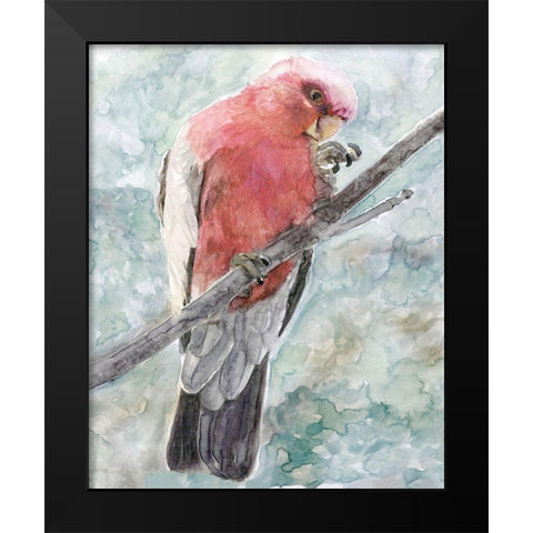 Tropic Parrot I Black Modern Wood Framed Art Print by Stellar Design Studio