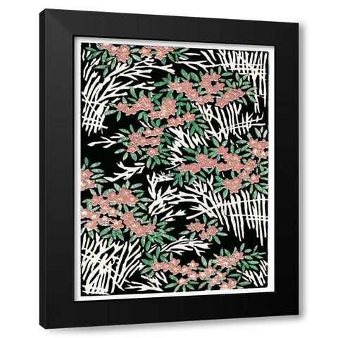 Vintage Woodblock Screen III Black Modern Wood Framed Art Print with Double Matting by Stellar Design Studio