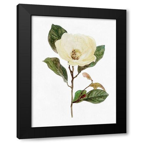 White Blossom VII Black Modern Wood Framed Art Print by Stellar Design Studio