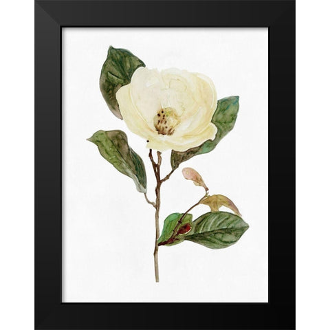 White Blossom VII Black Modern Wood Framed Art Print by Stellar Design Studio