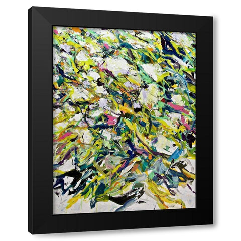 White Flowers Black Modern Wood Framed Art Print with Double Matting by Friedlander, Allan