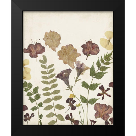 Pressed Flower Arrangement II Black Modern Wood Framed Art Print by Moore, Regina