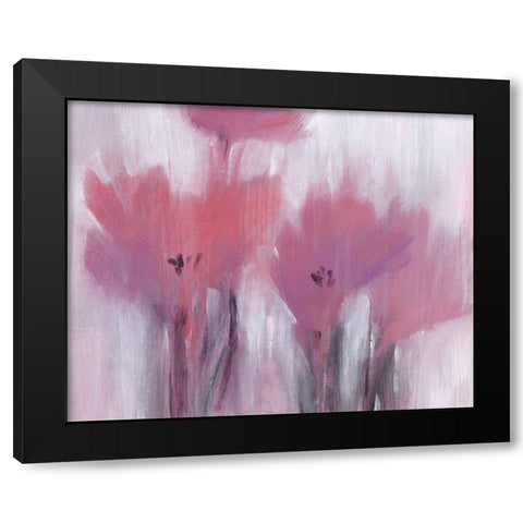 Vibrant Fuchsia Floral I Black Modern Wood Framed Art Print with Double Matting by OToole, Tim