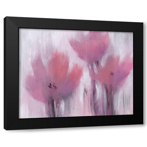 Vibrant Fuchsia Floral II Black Modern Wood Framed Art Print with Double Matting by OToole, Tim