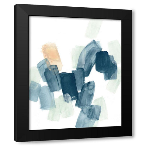 Indigo Facets I Black Modern Wood Framed Art Print by Vess, June Erica