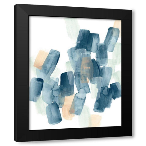 Indigo Facets III Black Modern Wood Framed Art Print with Double Matting by Vess, June Erica