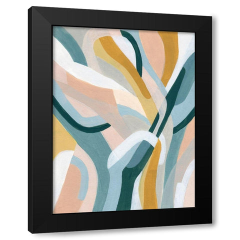 Pastel Puzzle I Black Modern Wood Framed Art Print with Double Matting by Vess, June Erica