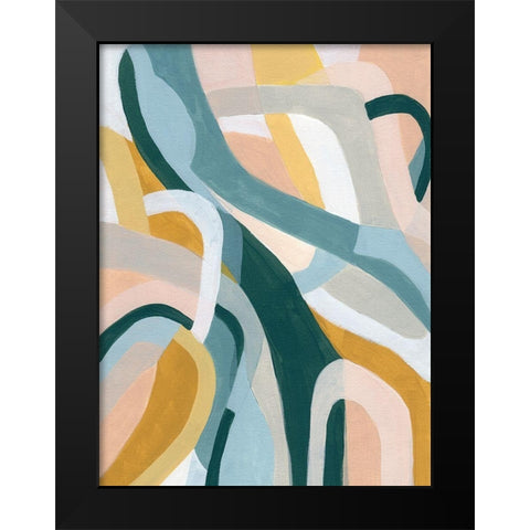 Pastel Puzzle II Black Modern Wood Framed Art Print by Vess, June Erica