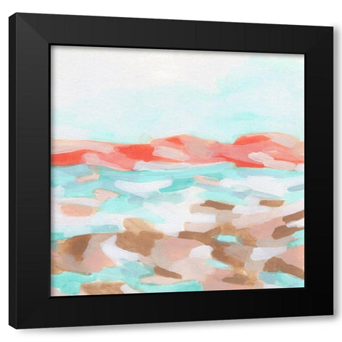 Coral Coast I Black Modern Wood Framed Art Print by Vess, June Erica