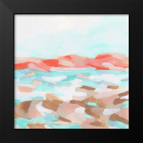 Coral Coast I Black Modern Wood Framed Art Print by Vess, June Erica