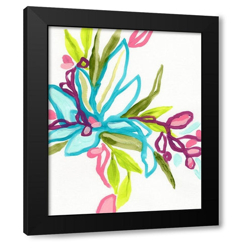 Tropical Sketch I Black Modern Wood Framed Art Print with Double Matting by Vess, June Erica