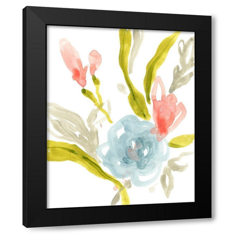Floral Sonata I Black Modern Wood Framed Art Print by Vess, June Erica