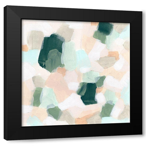 Pastel Facets I Black Modern Wood Framed Art Print by Vess, June Erica