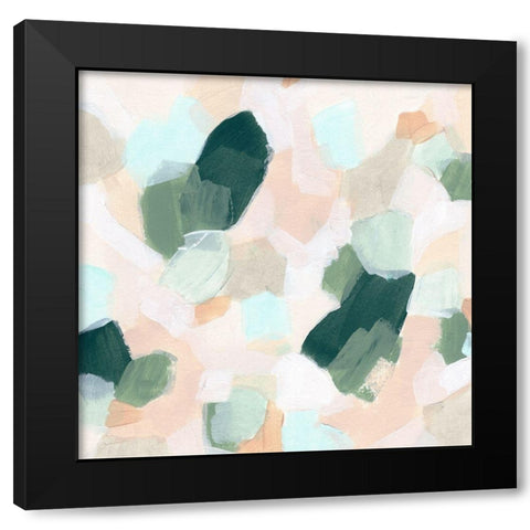 Pastel Facets II Black Modern Wood Framed Art Print by Vess, June Erica