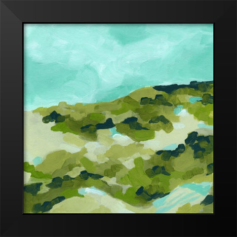 Spring Hillside II Black Modern Wood Framed Art Print by Vess, June Erica