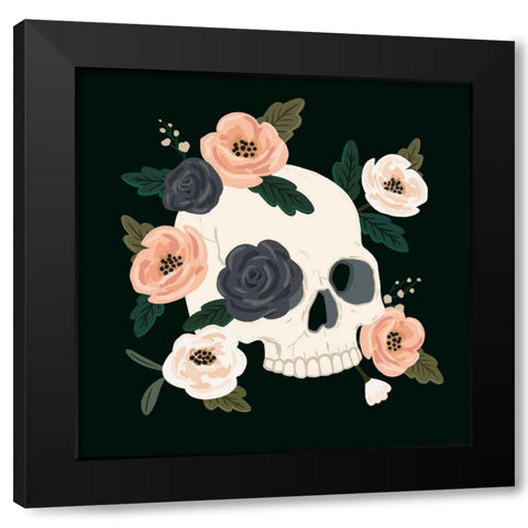 Skull and Snake IV Black Modern Wood Framed Art Print with Double Matting by Barnes, Victoria