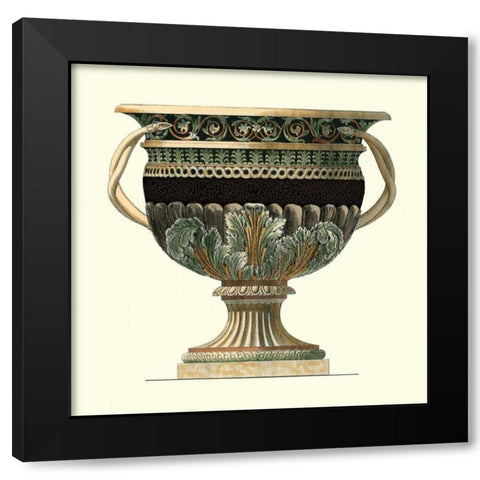 Crackled Large Giardini Urn II Black Modern Wood Framed Art Print by Giardini