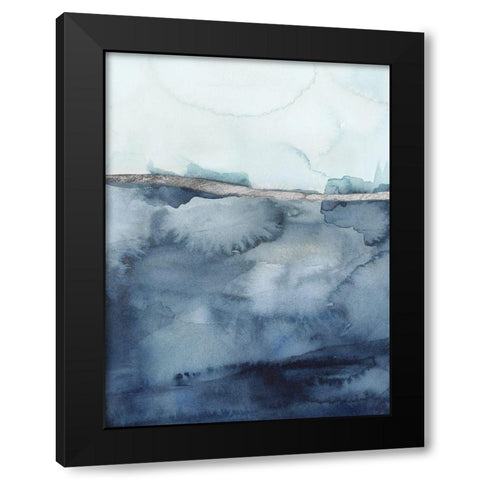 Custom Coastal Horizon I in Silver Black Modern Wood Framed Art Print with Double Matting by Borges, Victoria