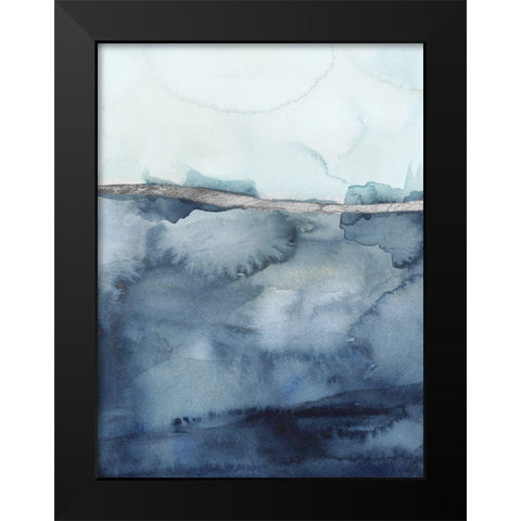 Custom Coastal Horizon I in Silver Black Modern Wood Framed Art Print by Borges, Victoria