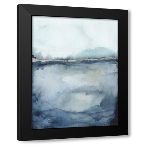 Custom Coastal Horizon II in Silver Black Modern Wood Framed Art Print by Borges, Victoria
