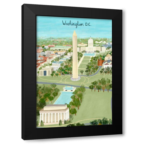 View from Above Washington DC Black Modern Wood Framed Art Print by Daly, Carla